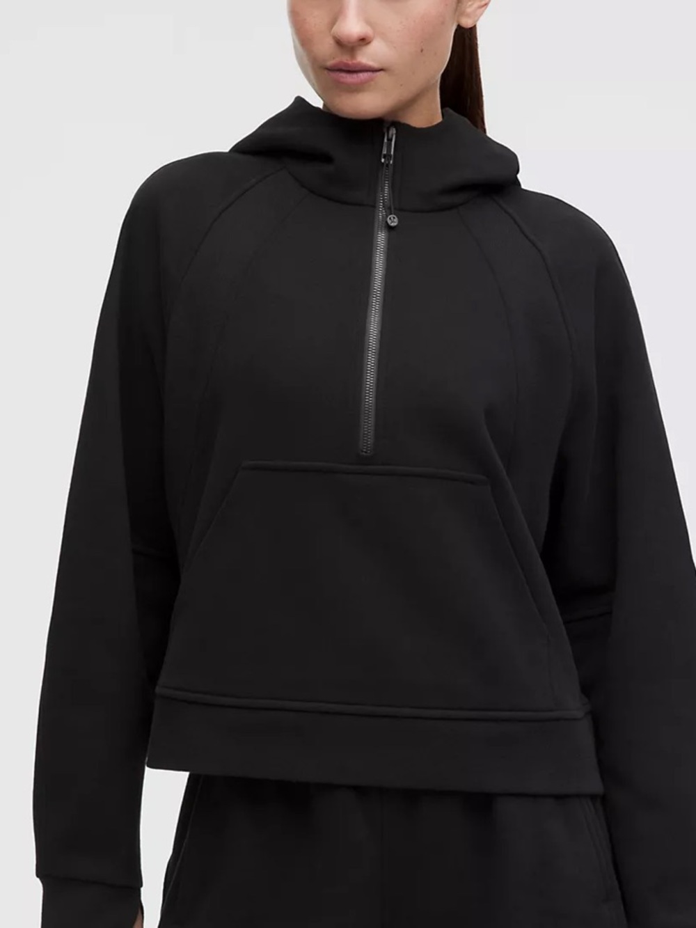 All in Motion  Black Half-Zip Hooded Pullover